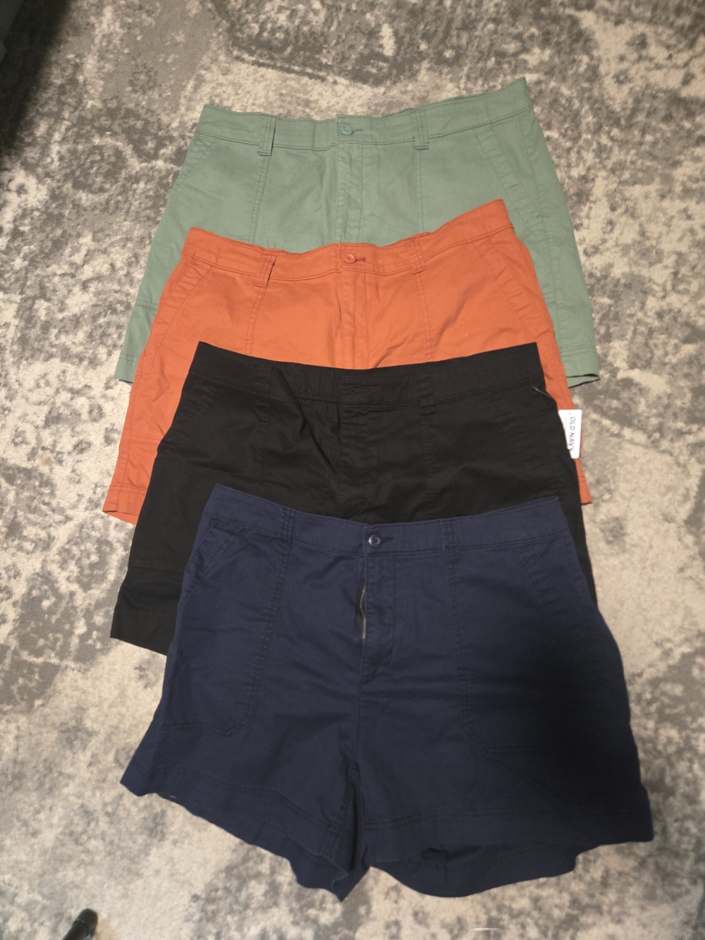 Casual Linen-Blend Shorts Set in Navy, Black, Orange, Sage